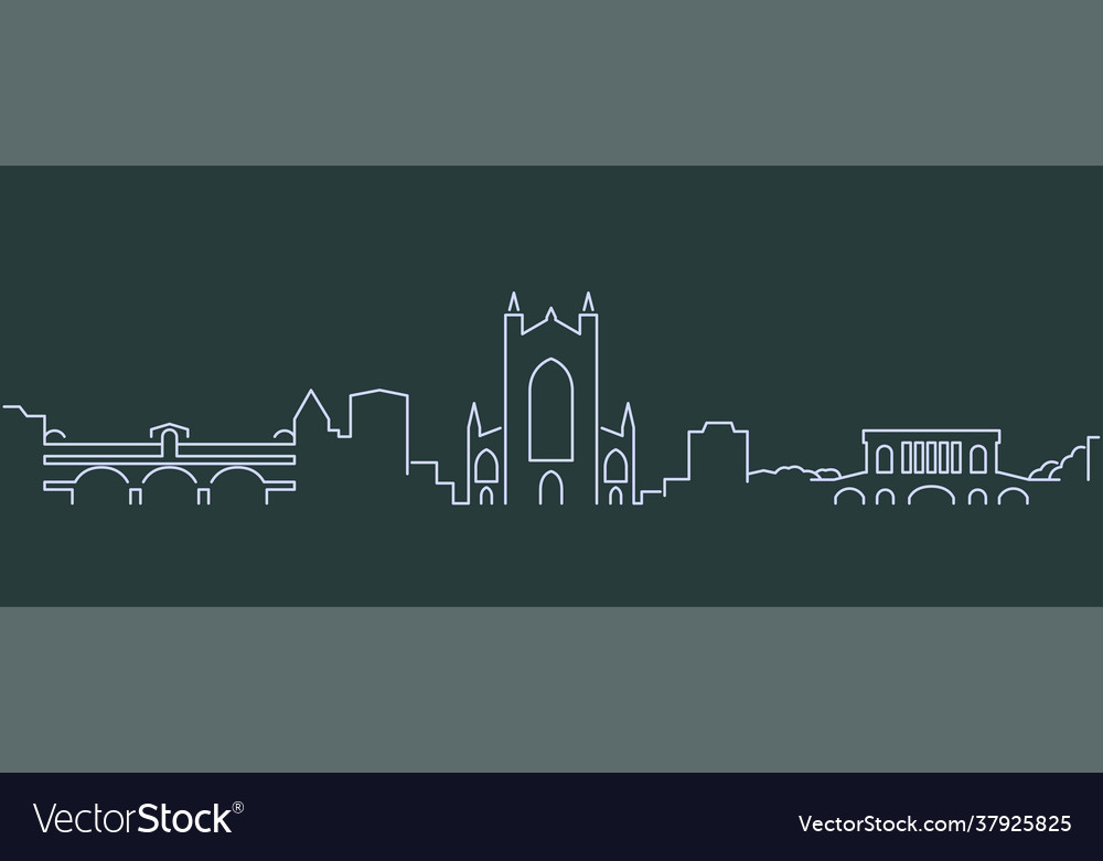 Bath single line skyline profile Royalty Free Vector Image