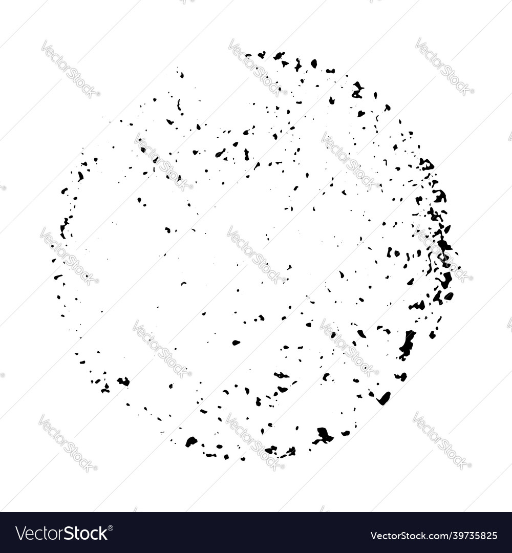 Black color of grunge textured in circle or round