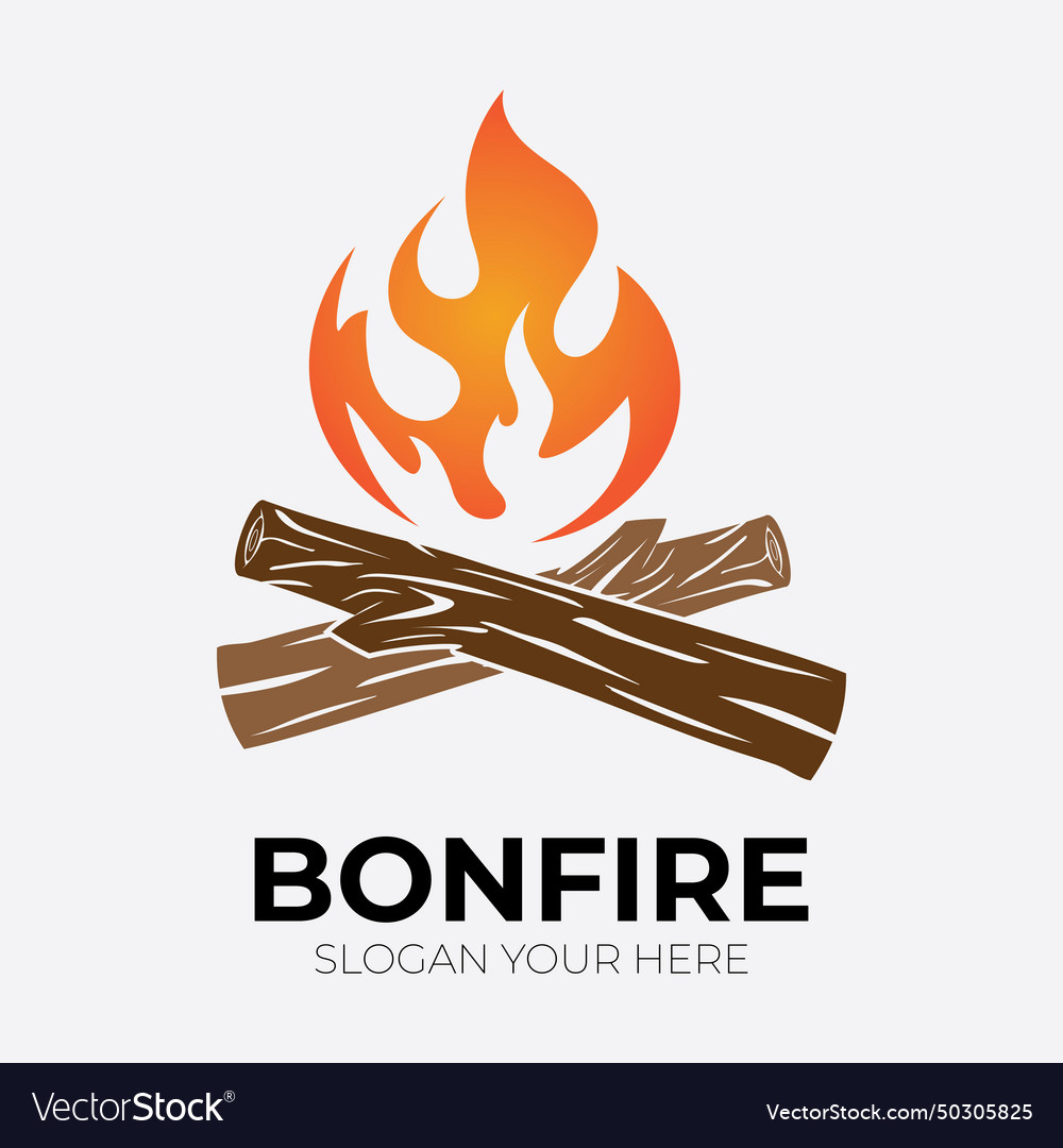 Bonfire logo design template Royalty Free Vector Image