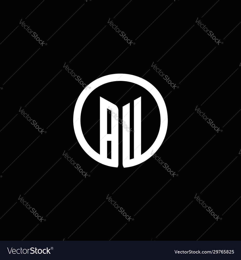 Bu monogram logo isolated with a rotating circle