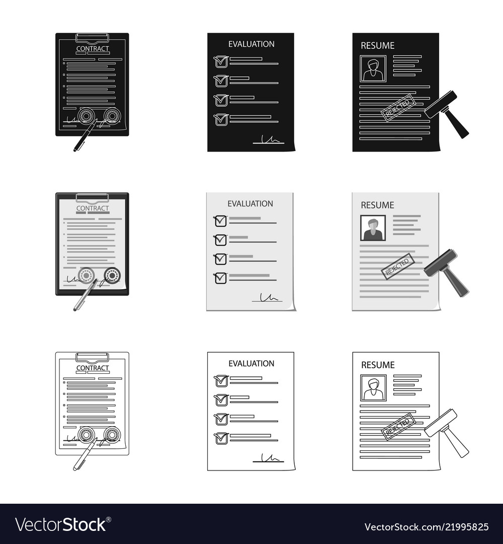 Design of form and document sign set vector image Design of form and document sign set