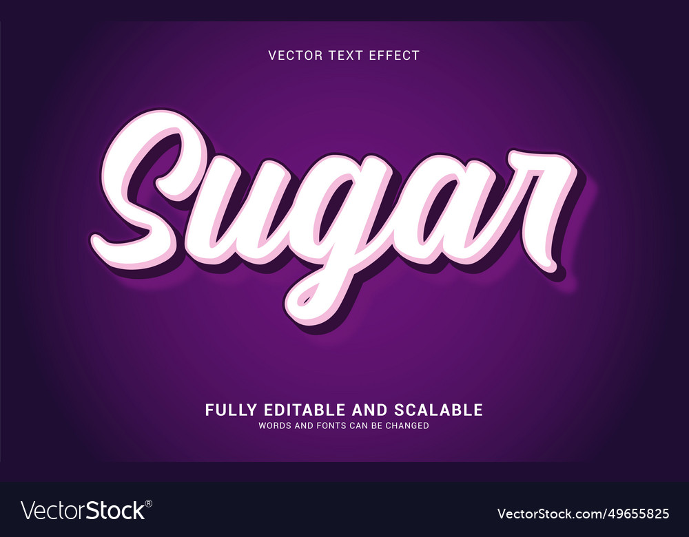 Editable text effect sugar style