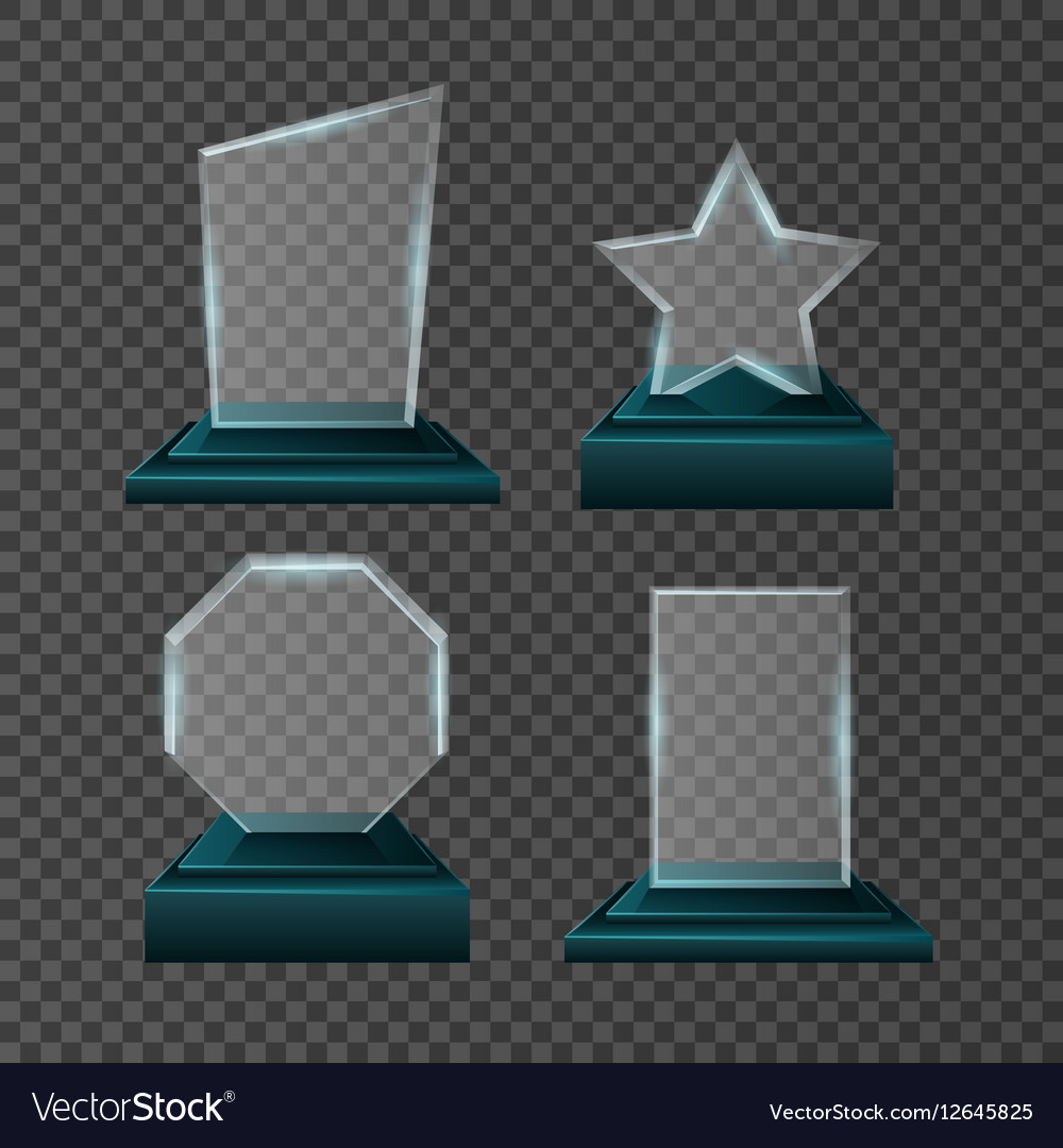 Empty glass trophy awards set design