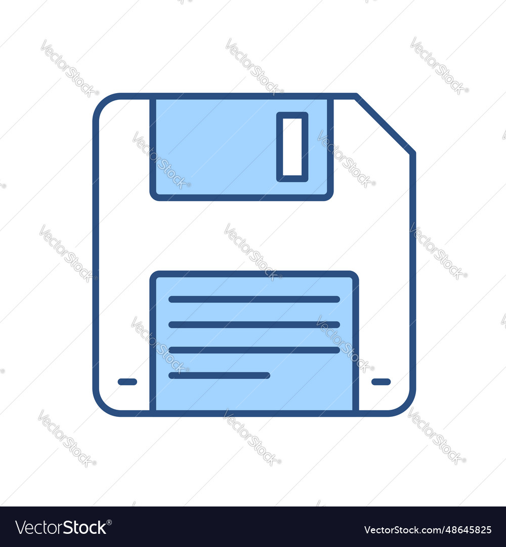 Floppy disk line related icon Royalty Free Vector Image