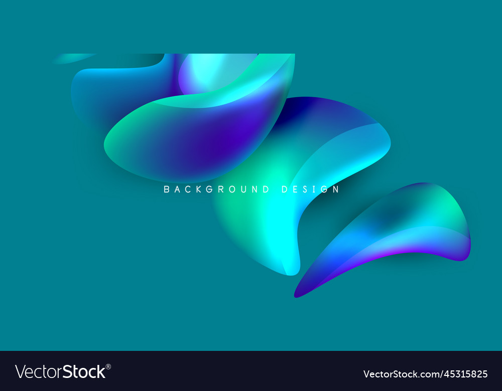 Fluid color liquid 3d elements abstract background