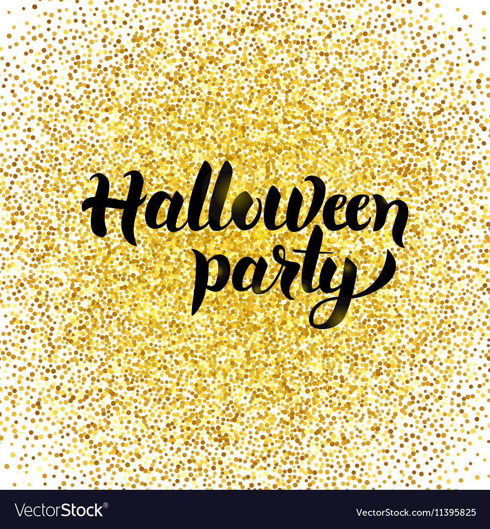 Halloween party gold greeting card