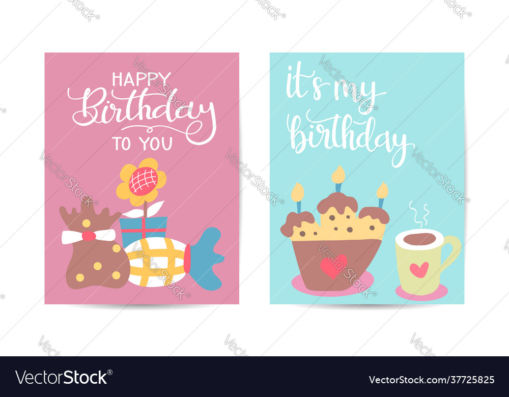 Happy birthday greeting card lovely birthday Vector Image