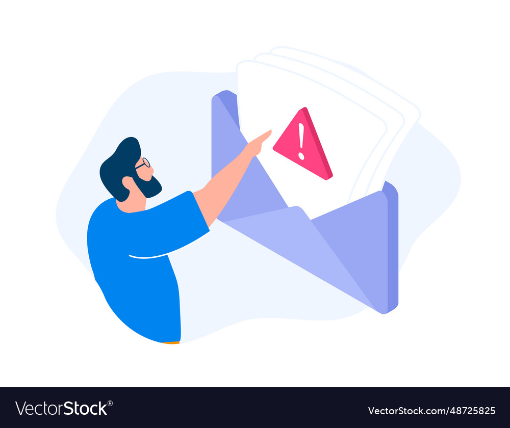 Identifying urgent messages avoiding email scams vector image Identifying urgent messages avoiding email scams