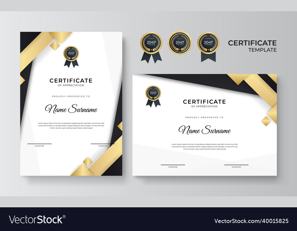 Modern elegant diploma certificate template Vector Image