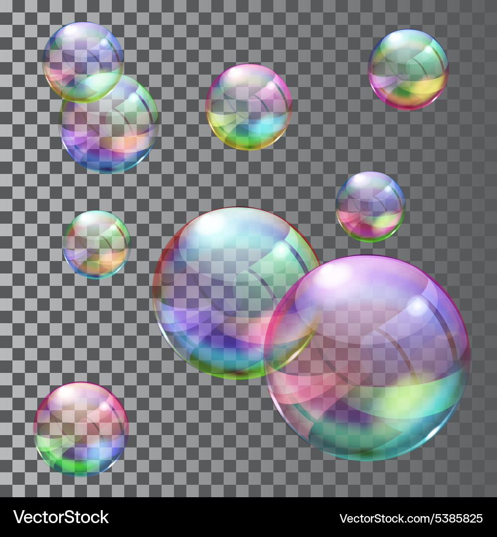 Multicolored soap bubbles Royalty Free Vector Image