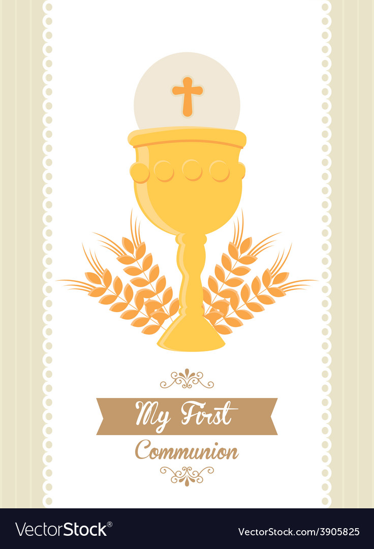 My first communion Royalty Free Vector Image - VectorStock