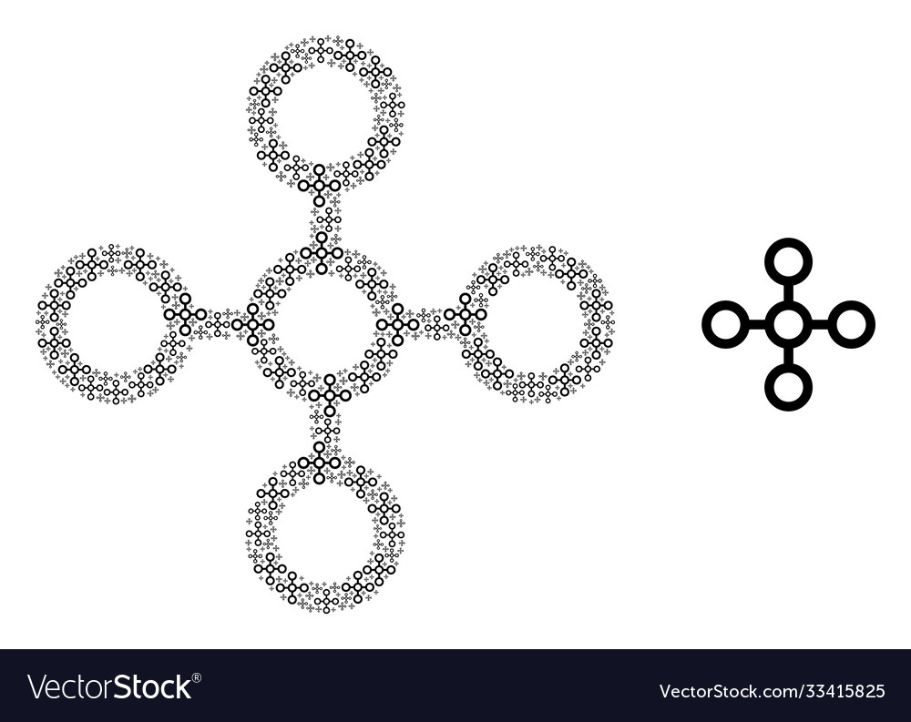 Network node composition self icons vector image Network node composition self icons