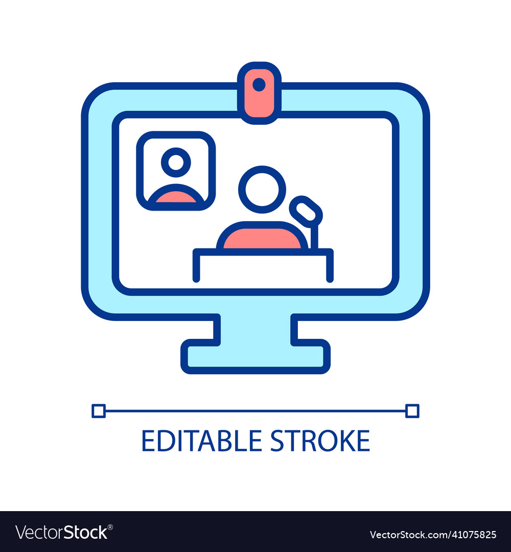 Online lecture rgb color icon vector image Online lecture rgb color icon