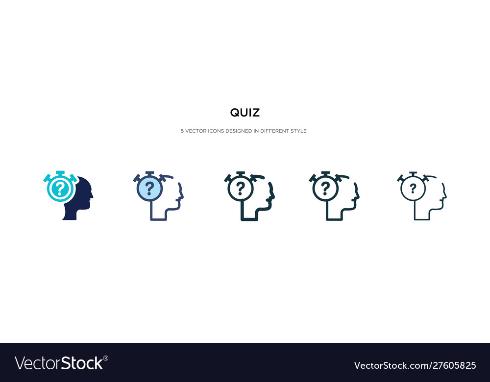 Quiz icon in different style two colored vector image Quiz icon in different style two colored
