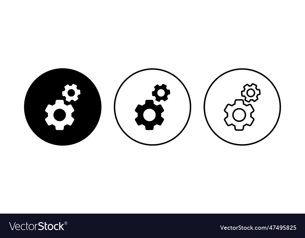 Setting icon set cog settings symbol vector image Setting icon set cog settings symbol
