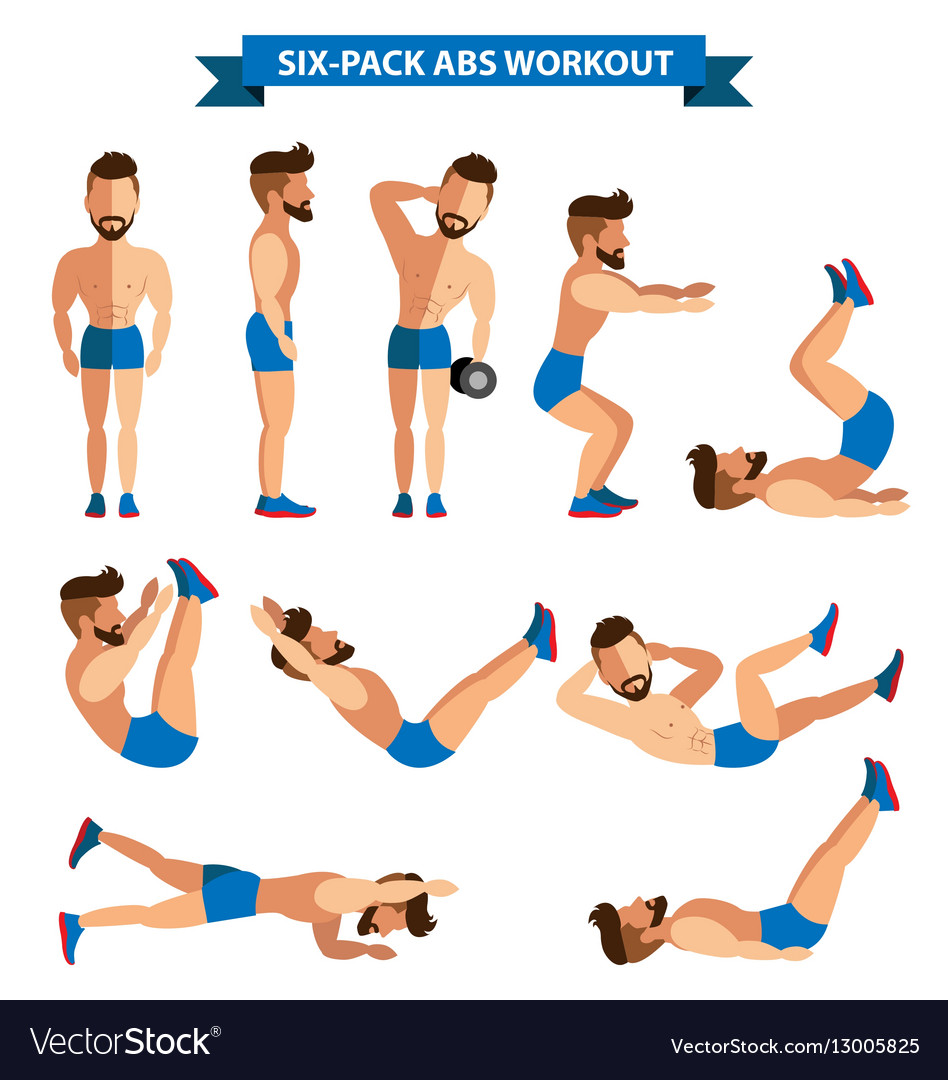 Six Pack Abs Workout For Men For Men Exereise At Vector Image 2340