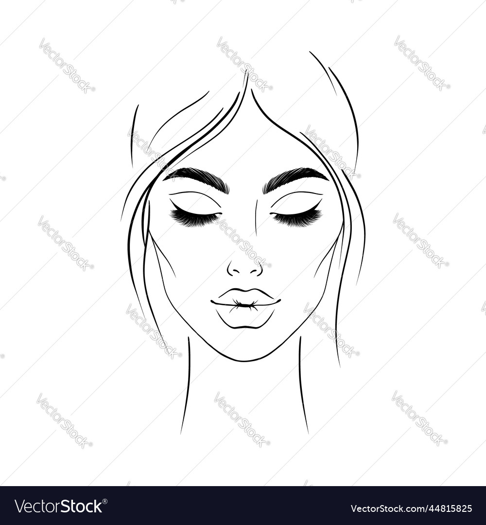 Sketch of young woman Royalty Free Vector Image