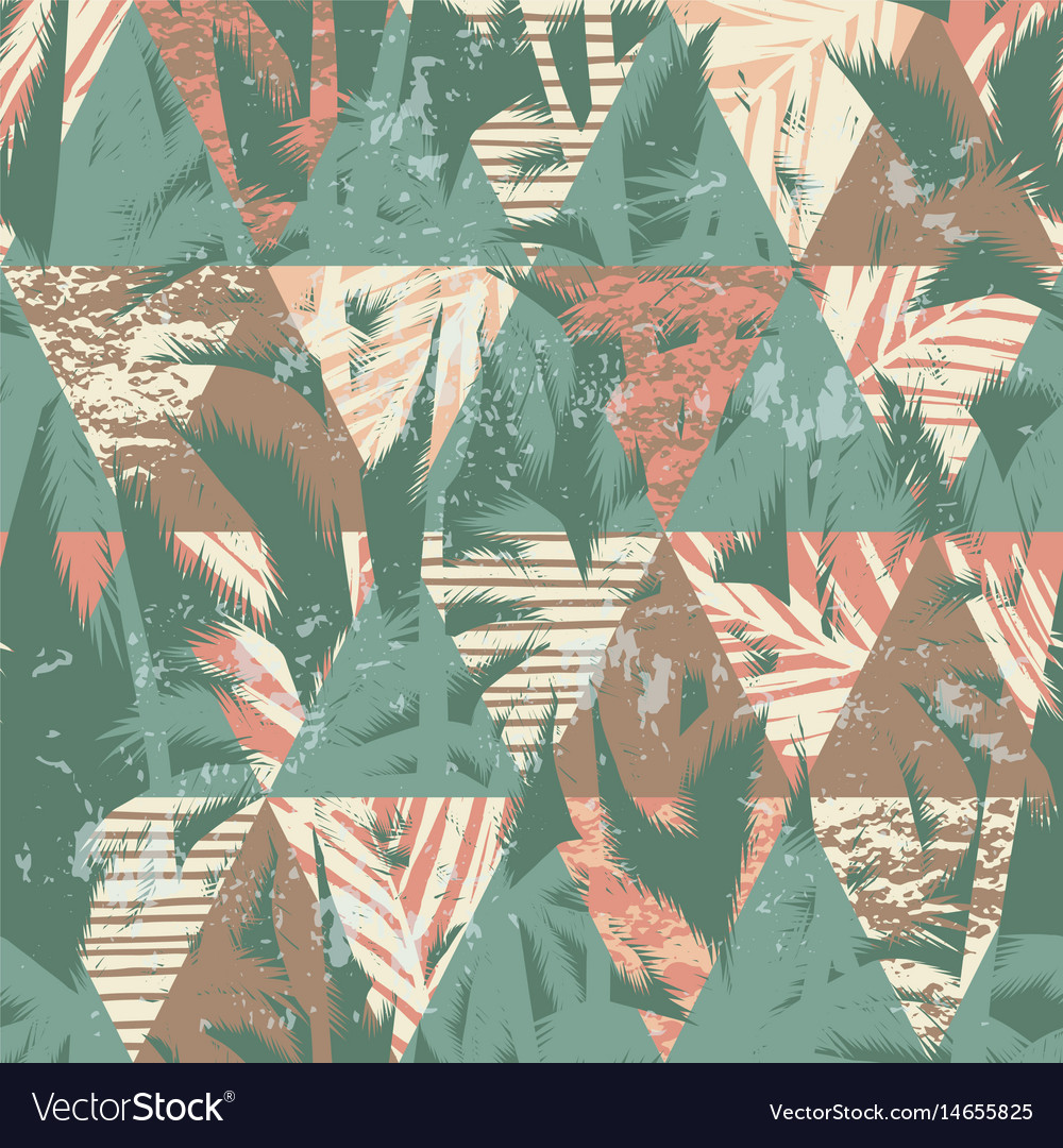 Trendy seamless exotic pattern with palm