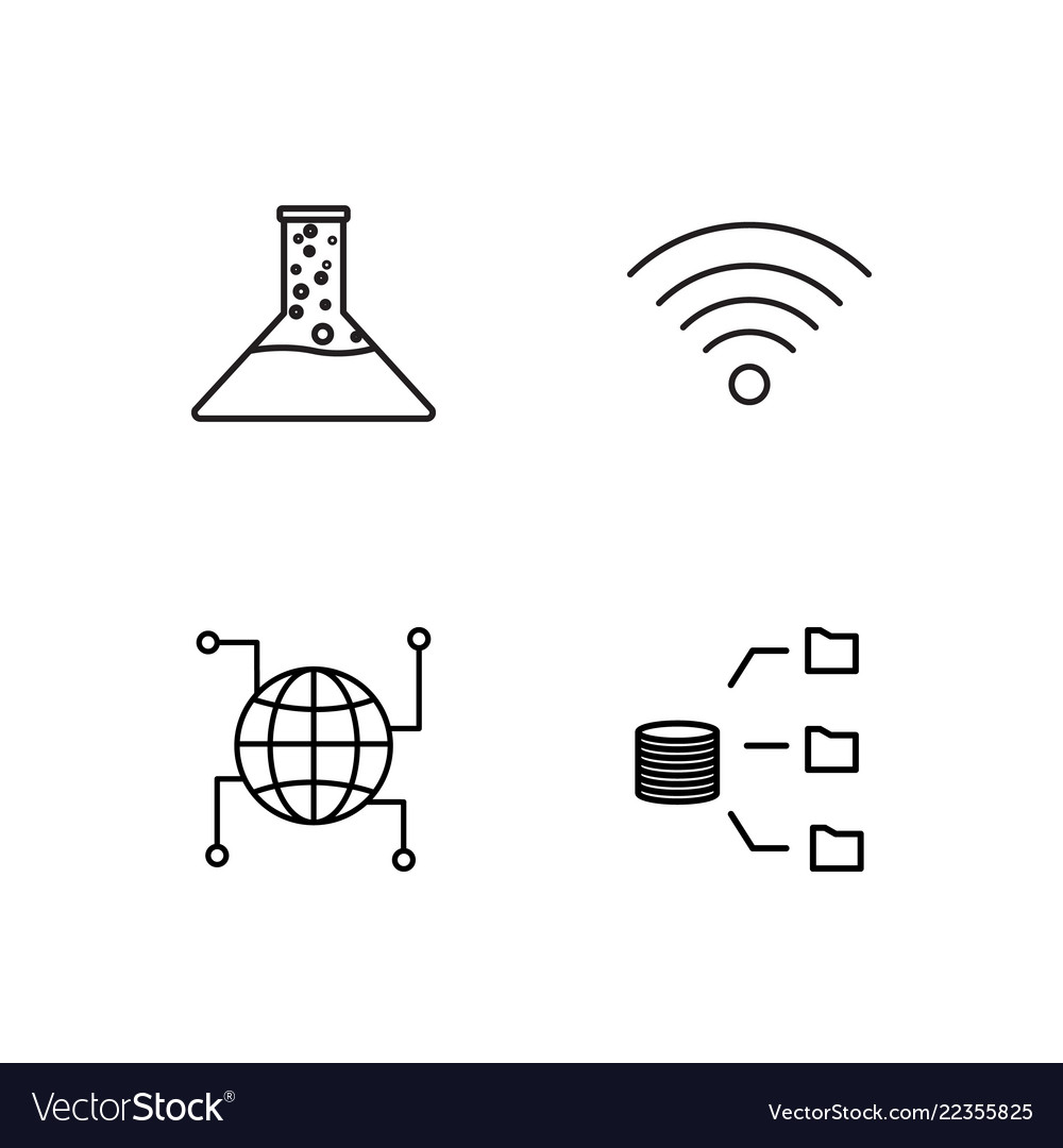 Web simple outlined icons set