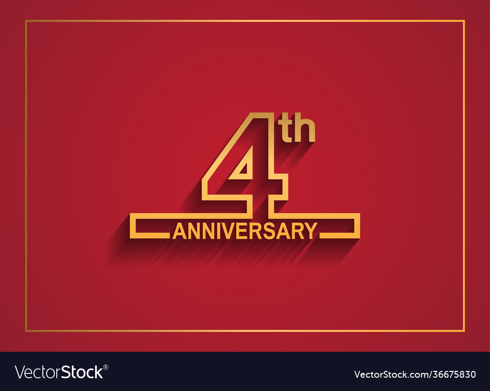 4 anniversary design with simple line style