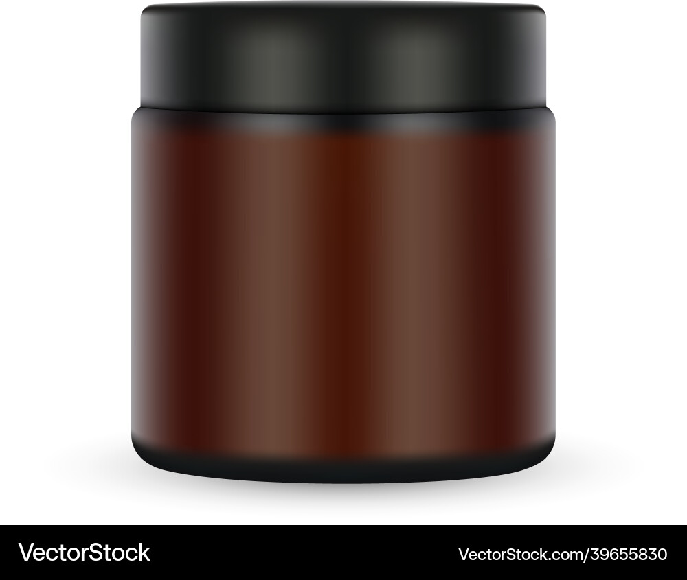 Amber cosmetic jar mockup isolated Royalty Free Vector Image