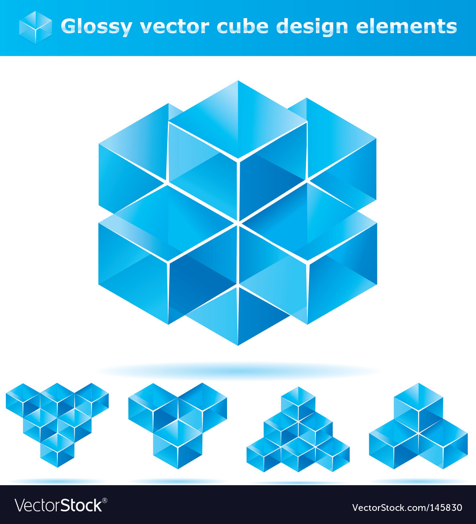 Cube design elements Royalty Free Vector Image