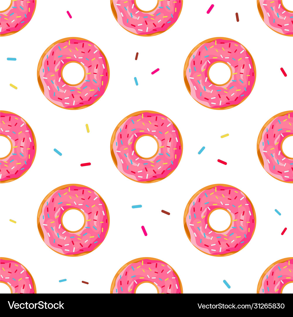 Donuts seamless pattern Royalty Free Vector Image