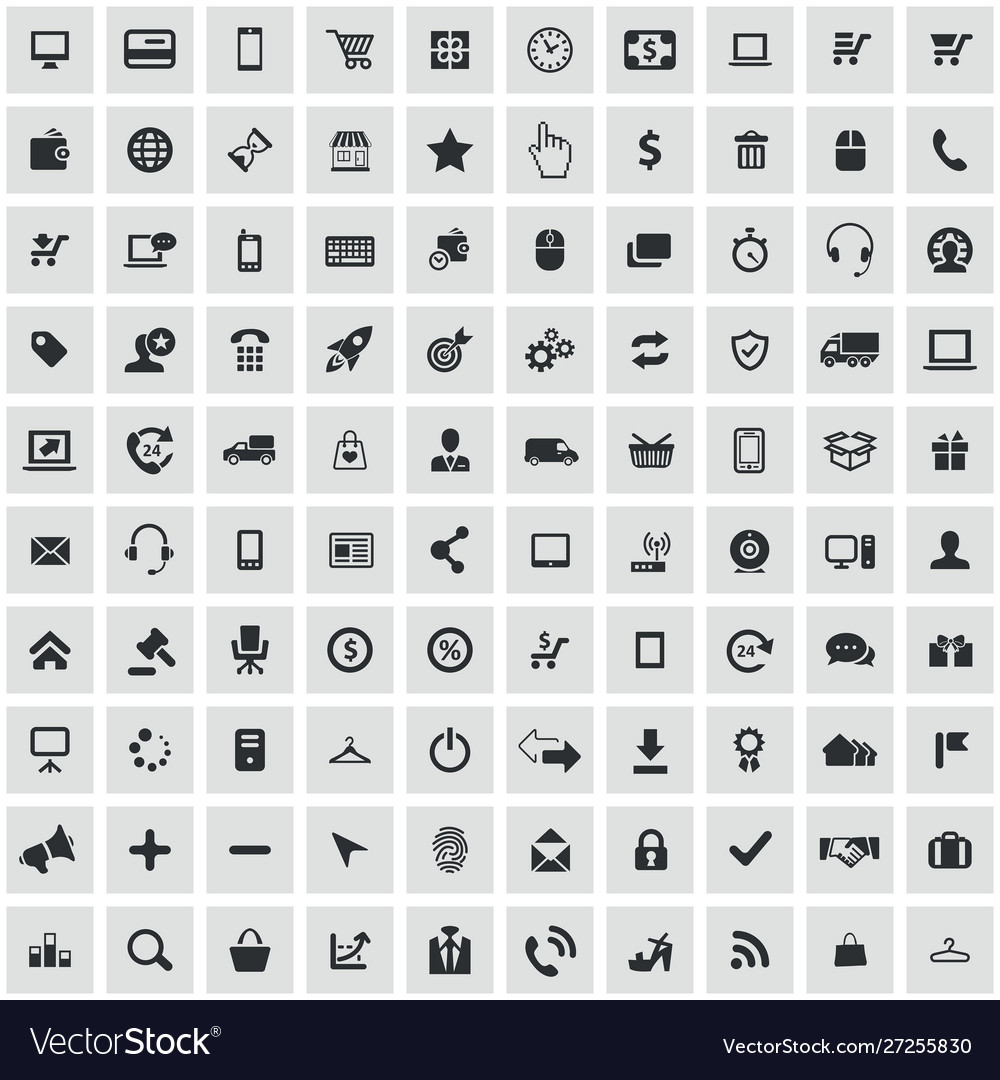 E-commerce 100 icons universal set for web and ui