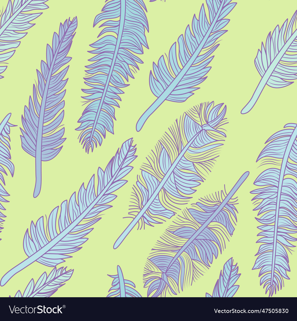 Feathers print vector image Feathers print