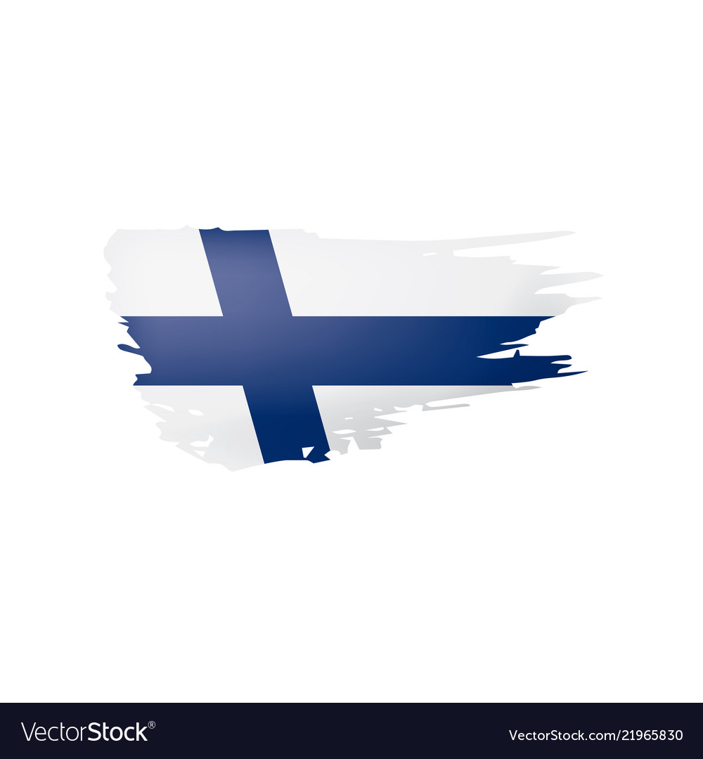 Finland flag on a white Royalty Free Vector Image