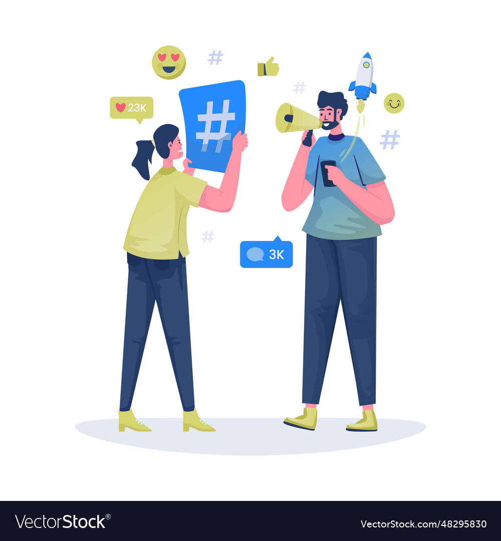 Hashtag für Social Media virale Inhalte vector image Hashtag für Social Media virale Inhalte