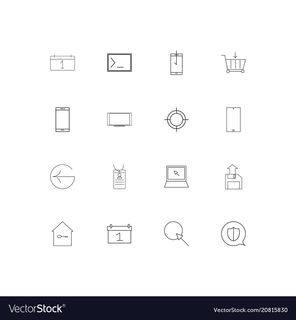 Internet-Technologien linear dünne Icons Set