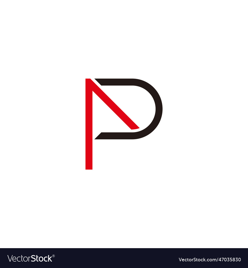 Letter p arrow thin line geometric logo Royalty Free Vector