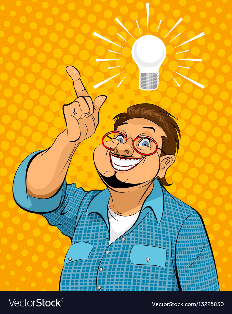 Man with Idea Lightbulb