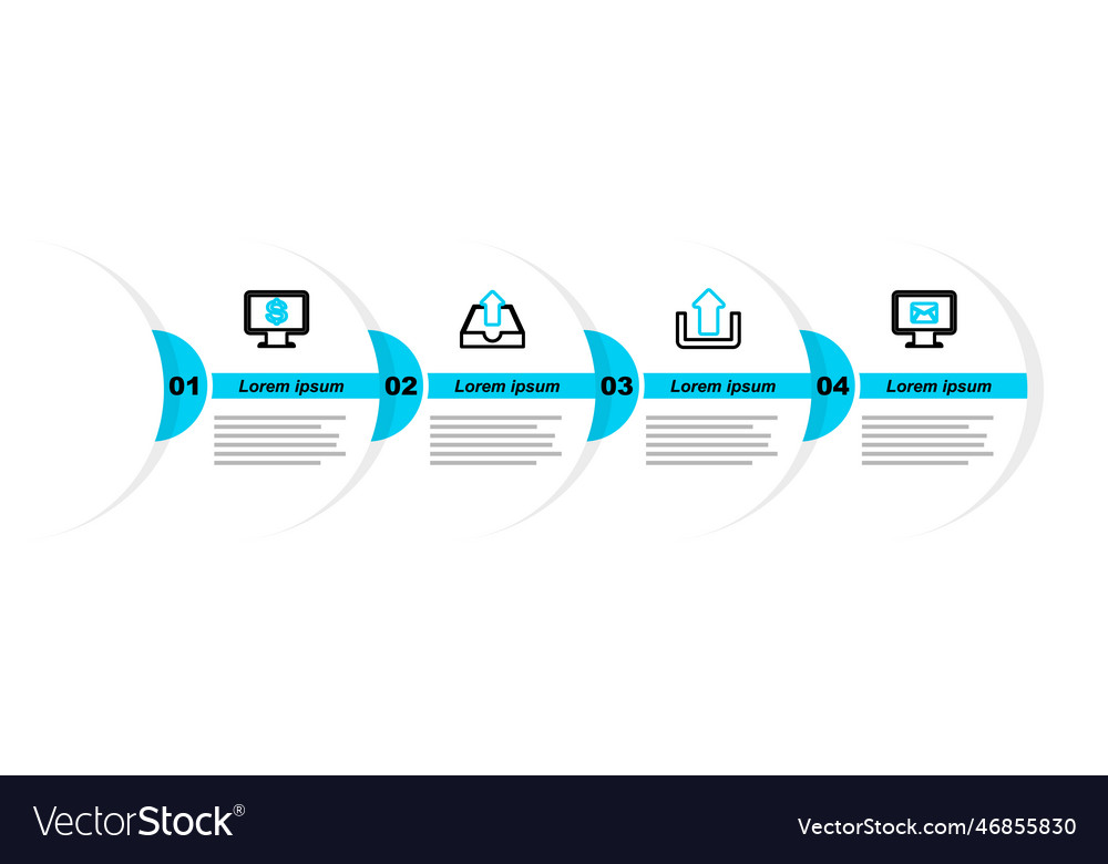 Zeilenmonitor und Kuvert Upload Posteingang einstellen vector image Zeilenmonitor und Kuvert Upload Posteingang einstellen