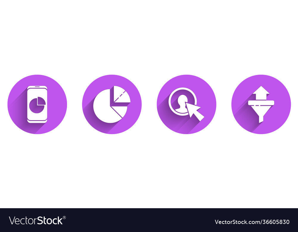 Set mobile phone with graph chart pie vector image Set mobile phone with graph chart pie