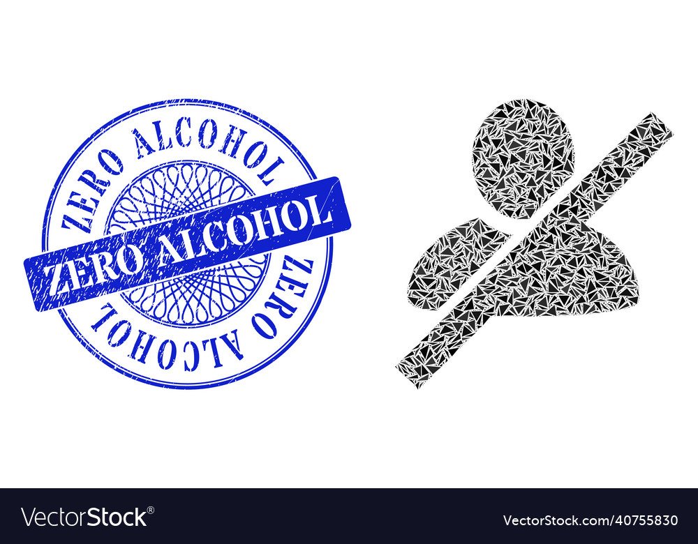 Textured zero alcohol badge and triangle