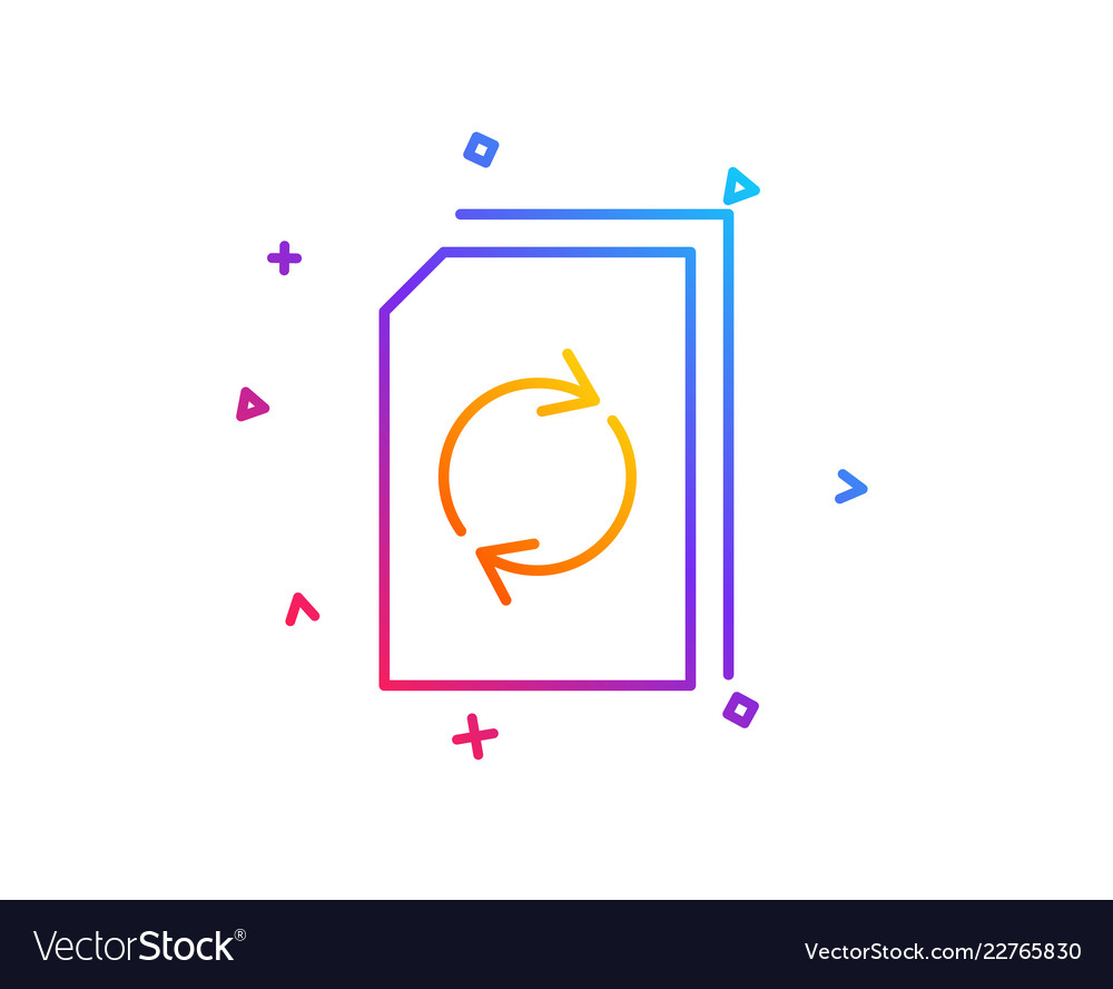 Update document line icon refresh file sign vector image Update document line icon refresh file sign