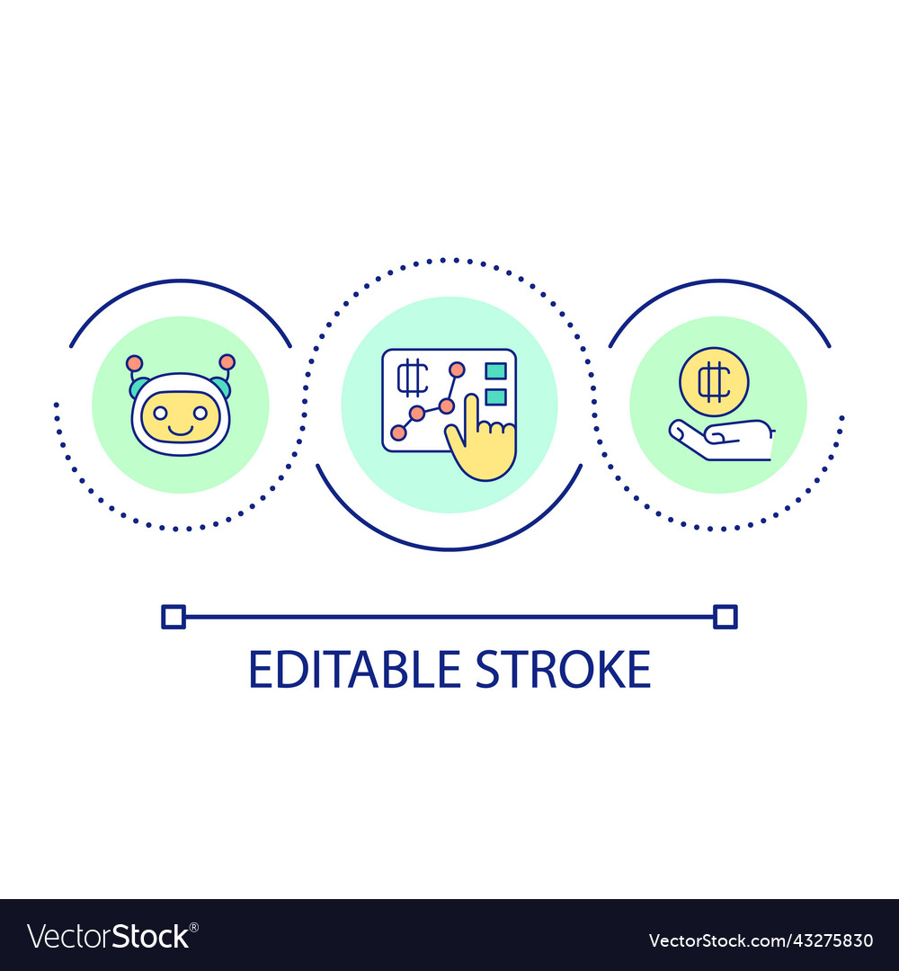 Use bots for crypto trading loop concept icon vector image Use bots for crypto trading loop concept icon