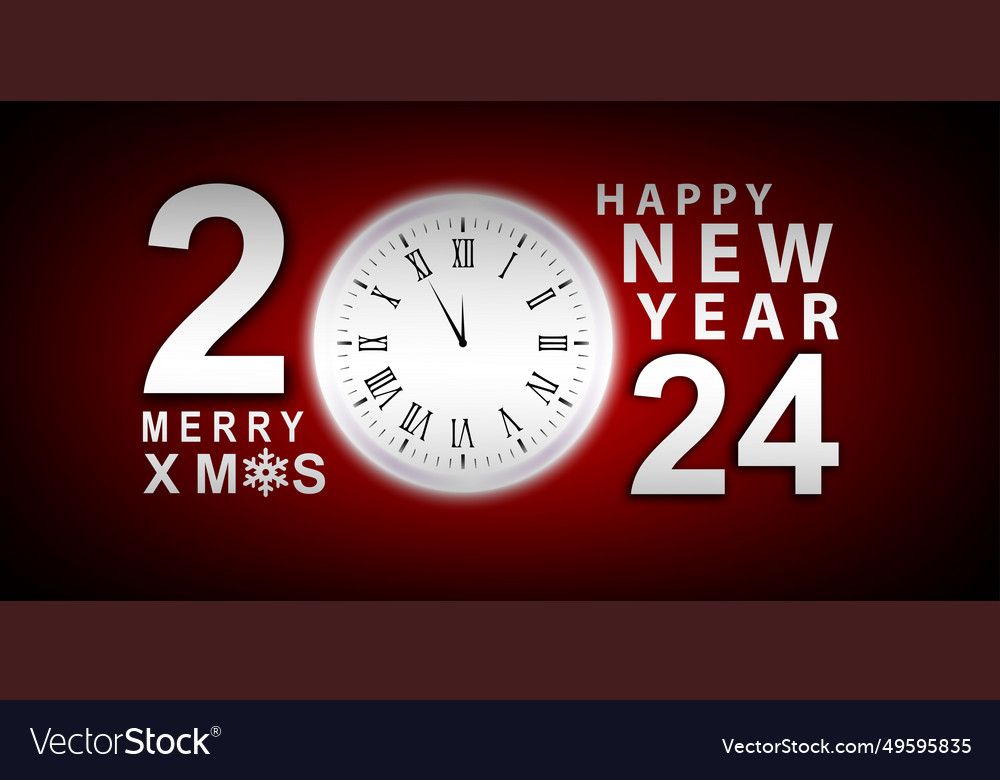 2024 happy new year background design greeting Vector Image