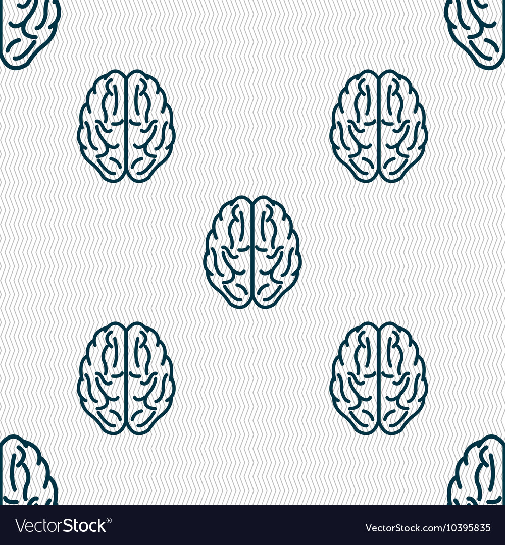 Brain sign seamless pattern with geometric texture