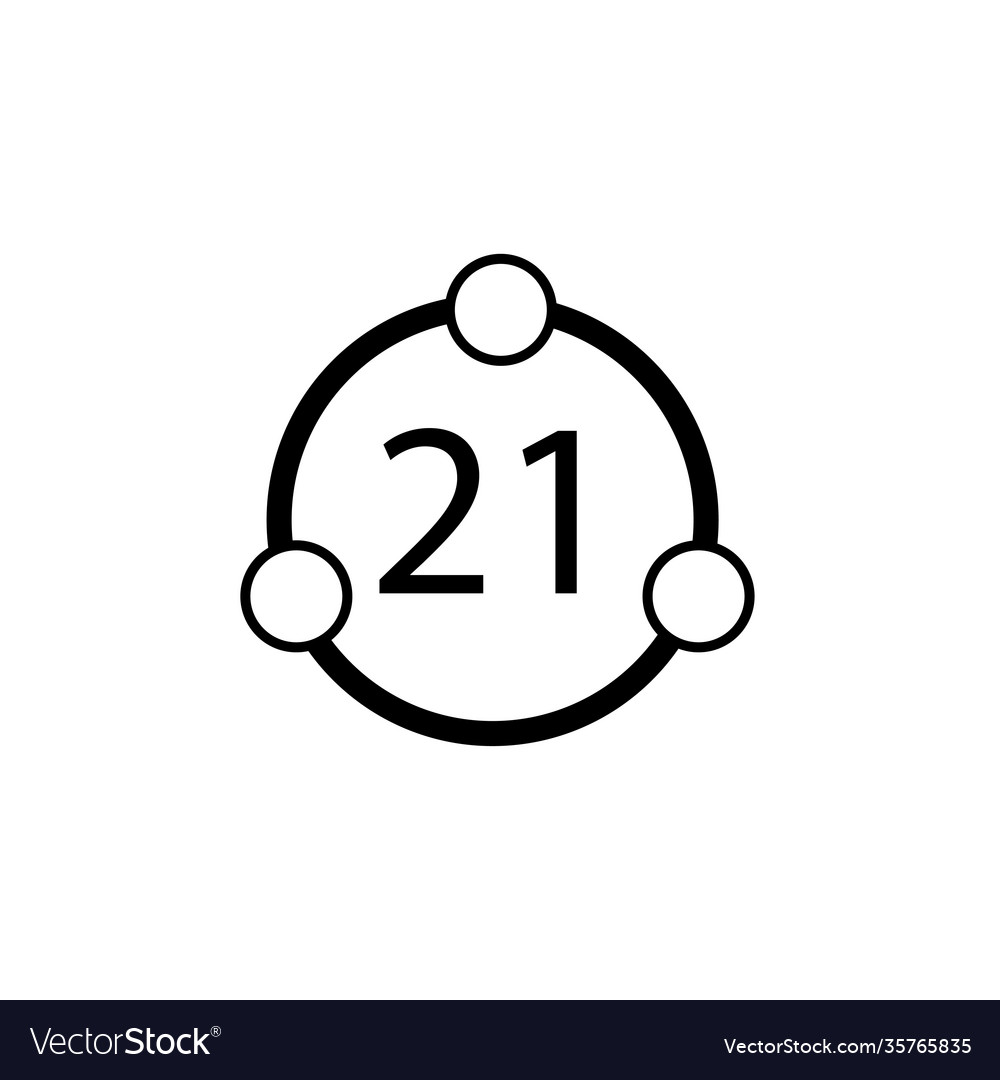Circle and circles number twenty one inside vector image Circle and circles number twenty one inside