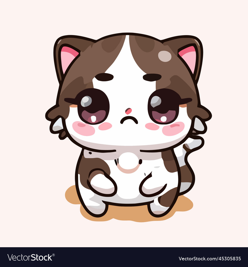 cute cat kawaii chibi drawing style vector 45305835