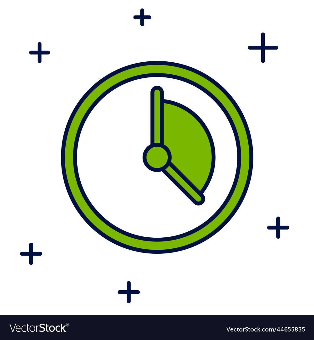Filled outline time management icon isolated vector image Filled outline time management icon isolated