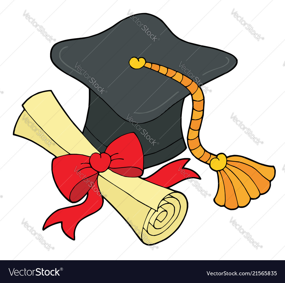 Graduation hat and scroll