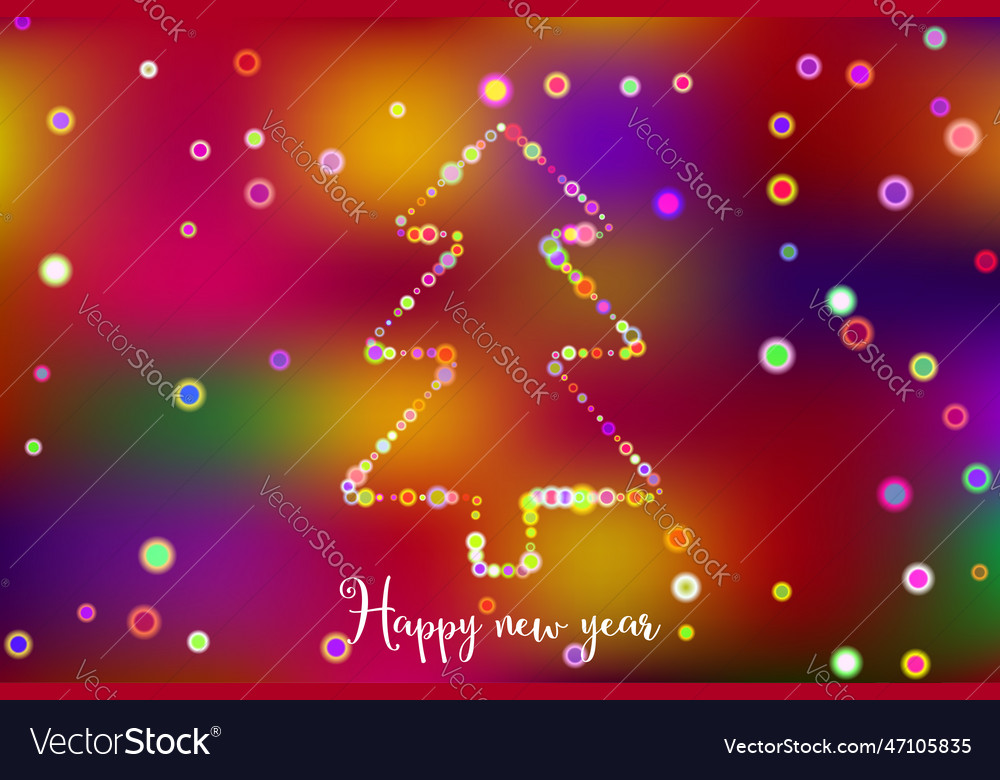 Happy new year with abstract bokeh tree Vector Image Happy new year with abstract bokeh tree