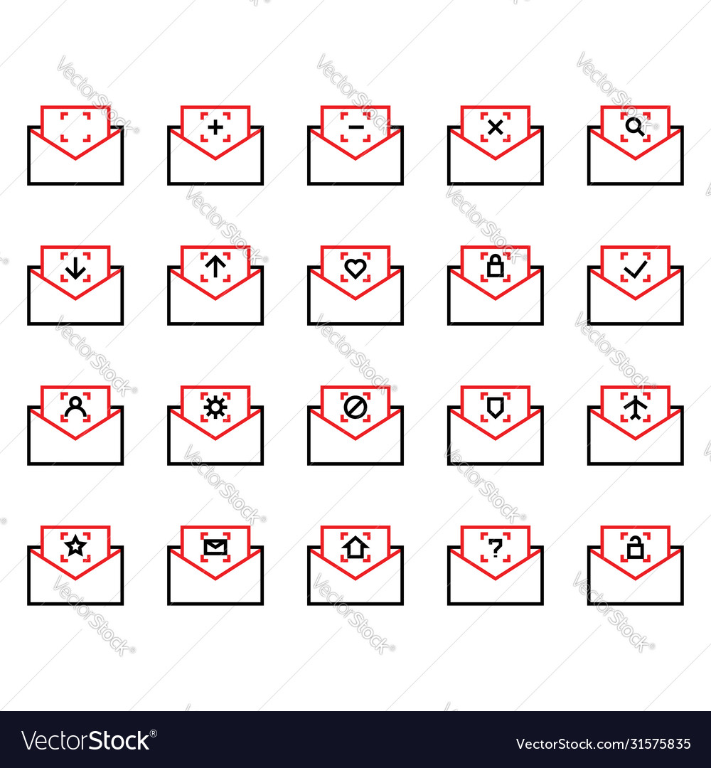 Mail and message icon set include date
