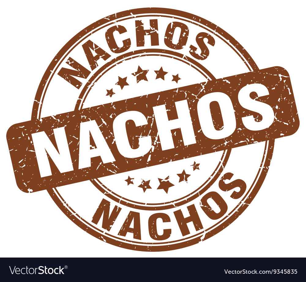 Nachos brown grunge round vintage rubber stamp Vector Image