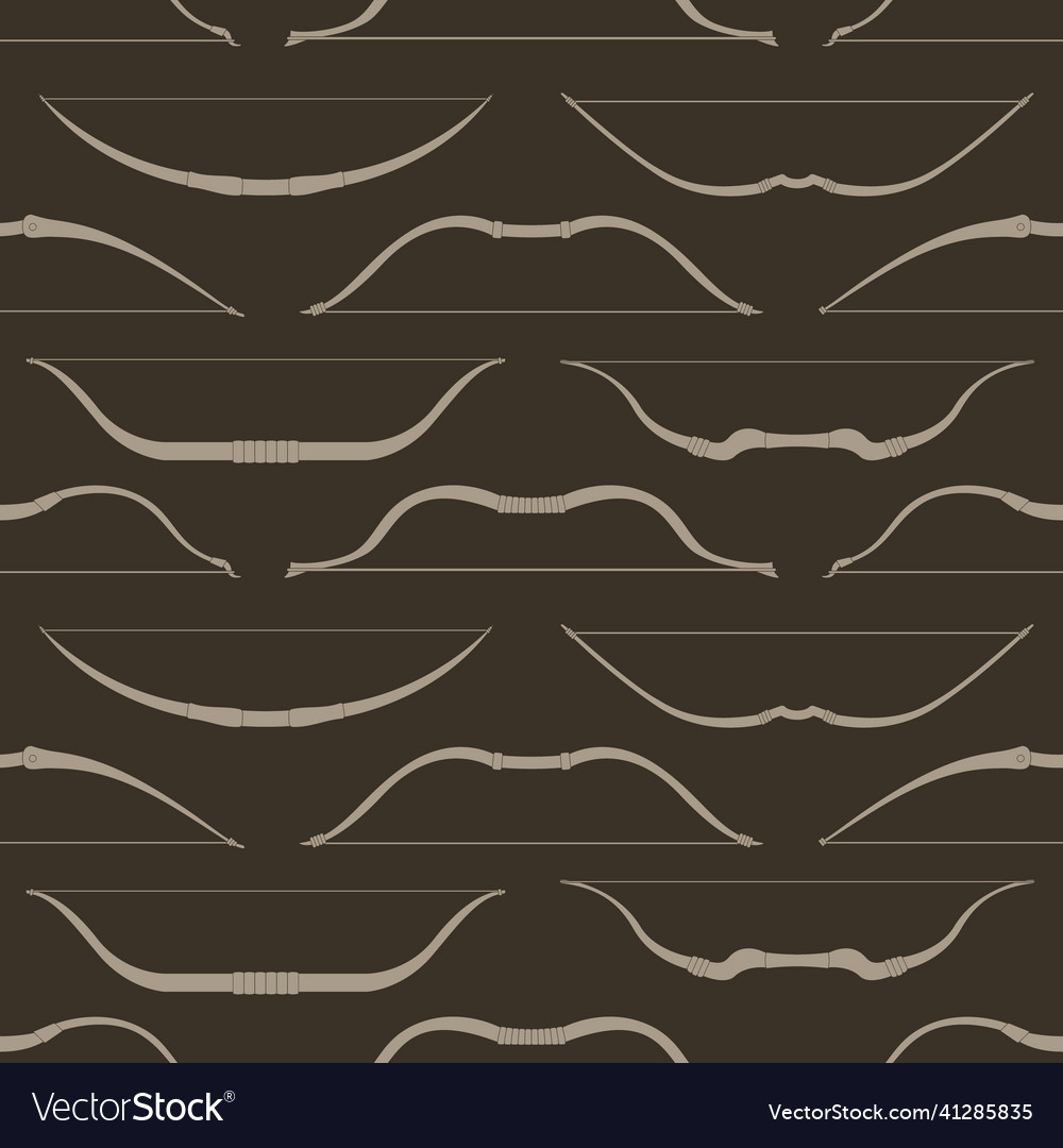 Seamless pattern with ancien tranged weapon bows