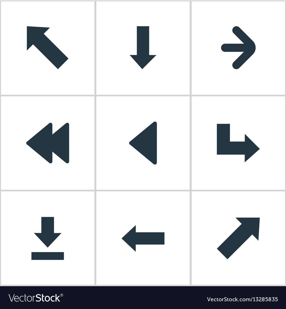 Set of 9 simple cursor icons can be found